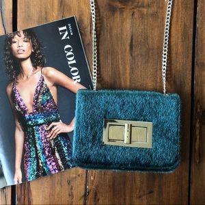 NEW FREE PEOPLE Peacock Green Purse